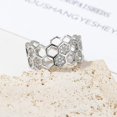thumbnail image 6 of Cubic Zirconia Bee Honeycomb Ring Open Engagement Statement Wedding Stacking Finger Rings Adjustable Fashion Diamond Crystal Unique Thumb Ring Cute Jewelry for Women Men, 6 of 12