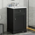thumbnail image 4 of Harper & Bright Designs 20" Small Bathroom Vanity Sink Combo with Storage , Bathroom Floor Cabinet with Soft Closing Door and Adjustable Shelve, Black, 4 of 19