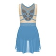 thumbnail image 4 of ranrann Kids Girls Figure Ice Skating Leotard Dress Sleeveless Gymnastics Ballroom Dancing Costume Light Blue 8, 4 of 6