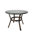 thumbnail image 2 of Black and White French Bistro Set Includes 40" Table and 4 Chairs with Arms by Chivari, 2 of 15