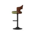 thumbnail image 5 of ClinQ Swivel Adjustable Bar Stools Set of 2, PU Leather Upholstered Bar Chairs with Bentwood Backrest and Hydraulic Lift for Kitchen Island, Green, 5 of 9