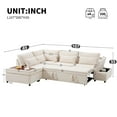 thumbnail image 3 of MAYEERTY 107" Modular Sectional Pull-Out Sofa - L-Shaped Wide Seat with Storage Ottoman, Free Combination Oversized Chenille Sofa for Living Room/Apartment, 2 Colors, 3 of 11