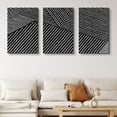 thumbnail image 2 of PixonSign Canvas Print Wall Art Set Cross Hatched Line Pattern Geometric Shapes Illustrations Modern Art Contemporary Edgy Dark Black and White for Living Room, Bedroom, Office - 24"x36"x3, 2 of 5