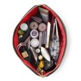 thumbnail image 2 of Bolsa de maquillaje KUSSHI lavable de viaje con organizador de brochas, color negro y rojo, 2 of 6