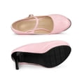 thumbnail image 4 of BLISSFUL STEP Women's Platform Ankle Strap Stiletto High Heel Pumps Pink 10, 4 of 6