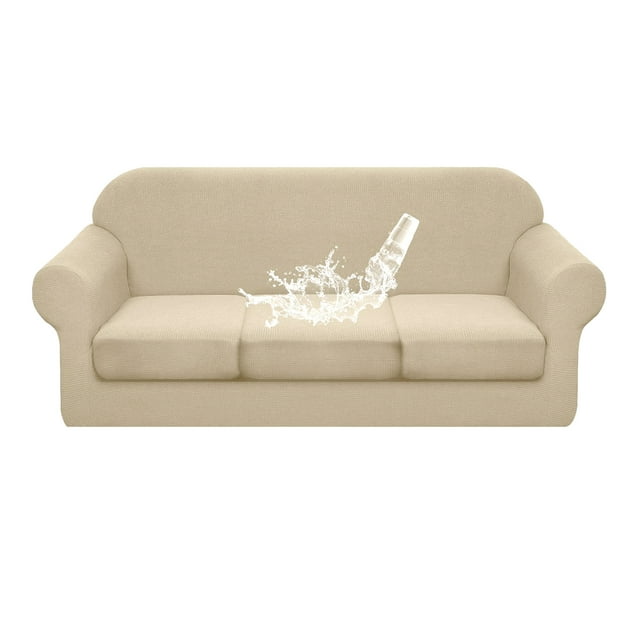 Mistaha Housse de Canapé pour Canapé à 3 Coussins Séparés, Imperméable, Extensible, Douce, Housse de Canapé Lavable, Housse de Canapé Unie, Protège-Meubles