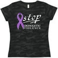 thumbnail image 3 of Inktastic Stop Domestic Violence-purple Ribbon Women's T-Shirt, 3 of 5
