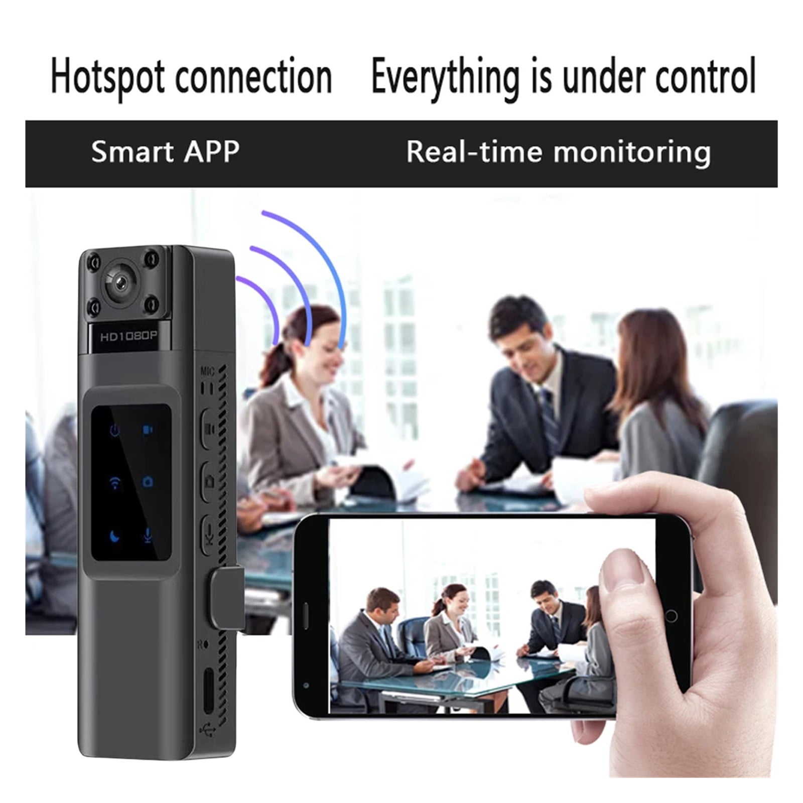 L13 Portable Digital Video Recorder Full HD 1080P Mini Camera 180° Rotatable Night Vision Loop Recording Mini Body Camera ,Ultra-HD Quality