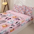 thumbnail image 3 of Homewish Watercolor Ghost Pumpkin Zipper Full Size Comforter Sets with Fitted Sheet and 2 Pillowcases for Girls, Bow Spider Web Bat Halloween Zipper Bedding Set, Pink Reversible, 4-Piece, 3 of 6
