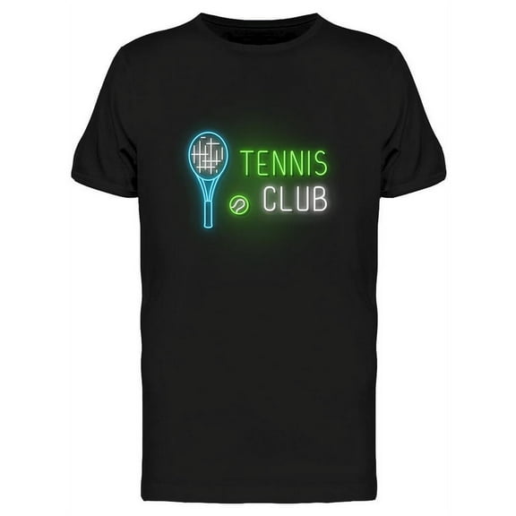 Neon Tennis Club Sign  T-Shirt Men -Image by Shutterstock, Male Large
