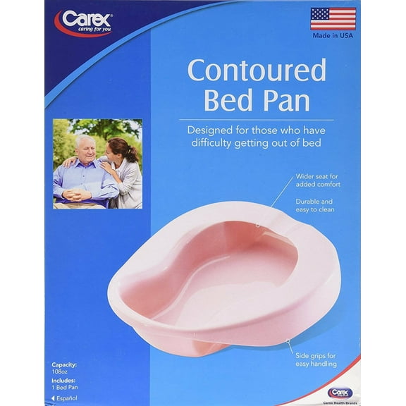 Carex Contoured Bed Pan for Seniors, Wide Seat for Added Comfort, 108 Fluid oz Capacity, 1 Count