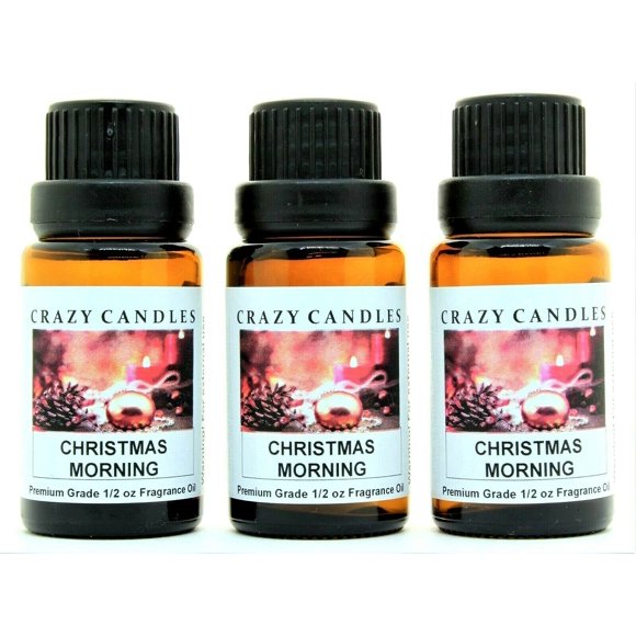 Crazy Candles Huile Parfumée de Qualité Supérieure 3 Bouteilles 1/2 Fl Oz Chacune (15ml) (Pin, Canne à Sucre et Neige Air)