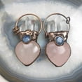 thumbnail image 5 of Natural Rose Quartz Crystal Heart Carved Pendant Clear Quartz Point Healing, 5 of 7