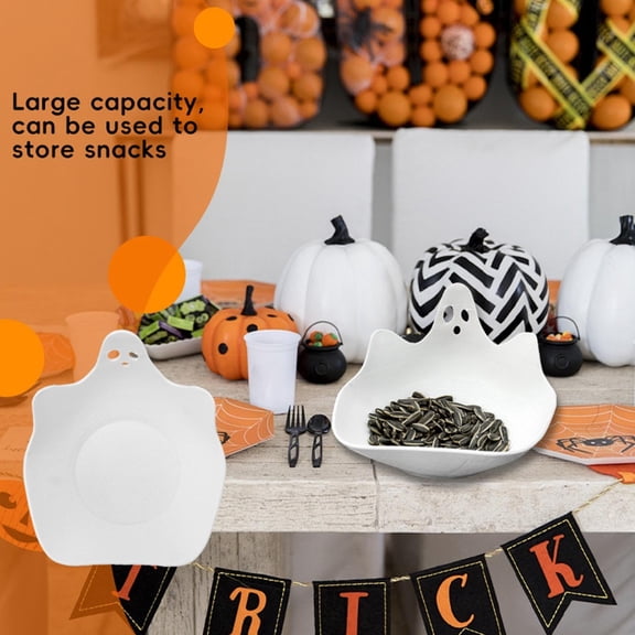Halloween Candy Bowl Plastic Halloween Serving Tray Dishes Creepy Plastic Platter for Tiered Tray Ornament Tableware Party Decor