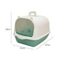 thumbnail image 3 of Toilette pour Chat à Capuche Détachable Réutilisable Portable Entièrement Fermée Vert Blanc, 3 of 8
