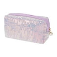 thumbnail image 1 of Ofertas Únicas 1 Pc Bolsa de Maquillaje de Lentejuelas Duradera y de Moda para Viajes de Negocios de Poliéster Morado, 1 of 3
