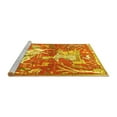 thumbnail image 2 of Ahgly Company Machine Washable Indoor Round Animal Yellow Traditional Area Rugs, 4' Round, 2 of 4