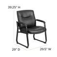 thumbnail image 6 of Emma + Oliver Executive Leather Indoor Reception Chair, Black, 6 of 12