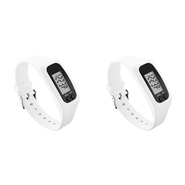 Pulsera Con Podómetro LED Reloj Contador Pasos Multifunción para Hombres Y Mujeres () Blanco
