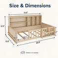 thumbnail image 7 of Miniyam Twin Size Floor Bed, Kids Wood Bed Frame with Guardrails, Side Bookshelf, Natural, 7 of 7