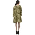thumbnail image 5 of Moomaya Rayon Flared Dress For Womens Long Sleeve Printed V-Neck Casual Beach Dress For Girls, 5 of 7