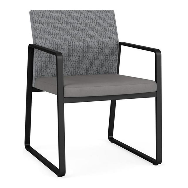 Fauteuil d'Appoint pour Réception et Salle d'Attente Gansett / Acier Noir / Gris / Gris