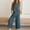 A_ Navy, variant on Women's Vacation 2 Piece Casual Set, Sleeveless Button Detail Crop Top High Waist Wide Leg Cropped Pants with Pockets Solid Beach Travel Outfit Yellow S