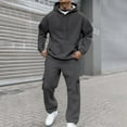 thumbnail image 5 of Mens Sweatsuits Men's Tracksuits 2 Piece Set Zip Up Hoodie and Sweatpants Sets Casual Sweat Suits Athletic Tracksuit Outfits Men Jogging Suits Sets XXXL Dark Gray, 5 of 7