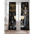 thumbnail image 2 of Sheer Curtains 84 Inches Long 2 Panels Set for Living Room, Happy New Year Semi Sheer Curtains for Windows, Cups Modern Art Voile Window Treatments Rod Pocket Curtain, 2 of 7