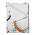 thumbnail image 2 of Geometric Soft Flannel Fleece Blanket, Abstract Chained Colorful Bubbles and Circles Round Patterns Contemporary Artwork, Cozy Plush for Indoor and Outdoor Use, 50" x 70", Multicolor, by Ambesonne, 2 of 5