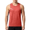 thumbnail image 2 of LODIENY Mens Workout Tank Tops Quick Dry Athletic Gym Muscle Fit Vest Breathable Mesh Sleeveless Crew Neck Running Training Shirts Orange M, 2 of 6