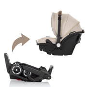Evenflo Shyft DualRide Infant Car Seat and Stroller Combo with Green & Gentle Fabric, Champagne