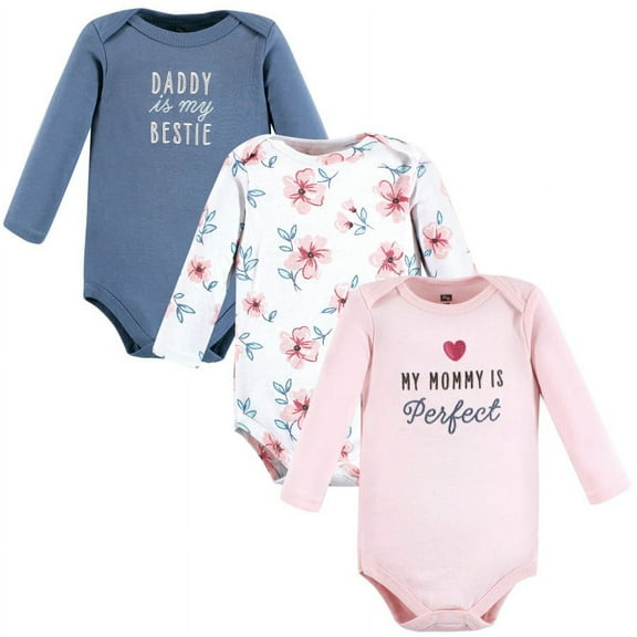 Hudson Baby Cotton Long-Sleeve Bodysuits, 3-Pack, Newborn- 24 Months