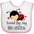 thumbnail image 3 of Inktastic Little Sister Ladybug Girls Baby Bib, 3 of 4
