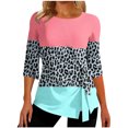 thumbnail image 2 of Qertyioot Femmes Été Mode Décontractée Impression Col Rond en Vrac T-shirt Tops Chemisier Pull, 2 of 5