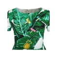 thumbnail image 4 of Robe Fille Imprimé Feuille Verte Ananas Libellule Robe d'Été 8 Ans, 4 of 8