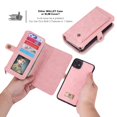 thumbnail image 4 of iPhone 11 6.1 inch Wallet Case, Dteck 2 in 1 Leather Zipper Purse Multi-Function Tri-fold Wallet Case Detachable Magnetic Phone Cover with 14 Card Slots Money Pocket For Apple iPhone 11,Pink, 4 of 11