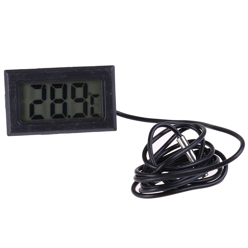 Digital LCD Display Temperature Meter Thermometer Temp Sensor w/ Probe Black US 