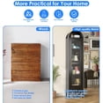 thumbnail image 4 of 73"H Metal Arched Bookcase Cabinet, Arch Display Storage with Glass Doors, Shelves & Drawer for Living Room, Kitchen, Office, Black, 4 of 7