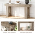 thumbnail image 2 of KIOOTTO 63" Slate Ash Architectural Console – 160cm Extra-Long Gallery Table with Reinforced Minimalist Exoskeleton and High-Definition Mineral Grain in Arctic Stone Grey, 2 of 5