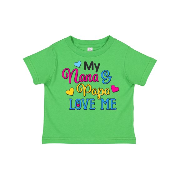 Inktastic My Nana and Papa Love Me with Hearts Boys or Girls Toddler T-Shirt
