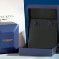 thumbnail image 5 of Gem Stone King 14K White Gold Blue Sapphire Double Notch Stud Earrings | 3.60 Cttw | Gemstone September Birthstone | Oval 8X6MM | Gold Earrings for Women Men, 5 of 6