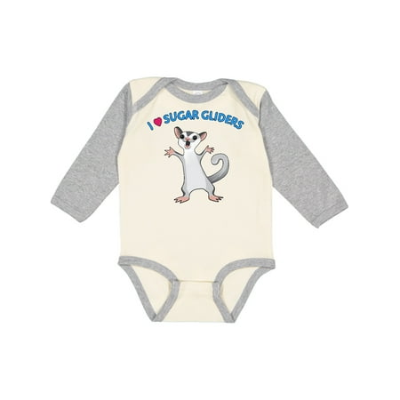 

Inktastic I Love Sugar Gliders Gift Baby Boy or Baby Girl Long Sleeve Bodysuit