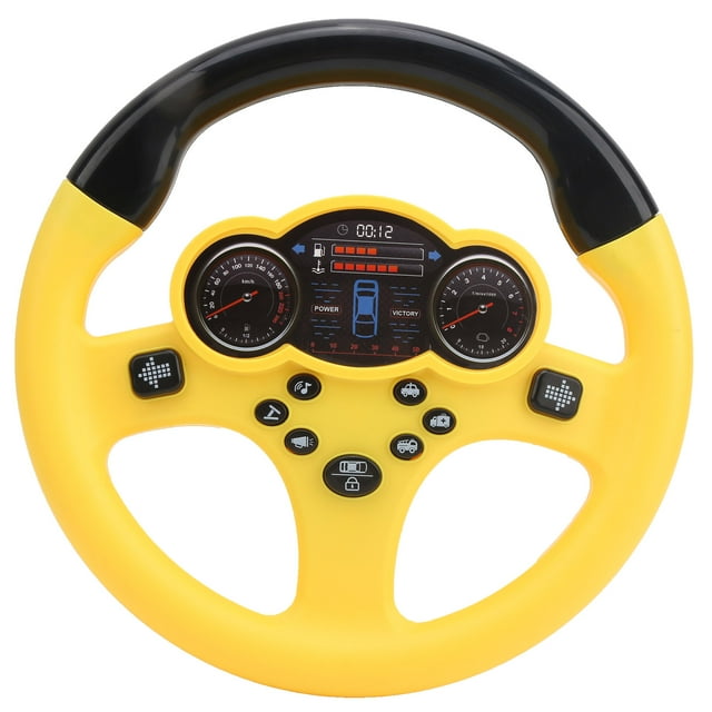 Car Steering Wheel Toy, Exercise Motor Skills ABS Plastic Toy Steering Wheel For Children Over 3 Years Old Yellow