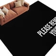 thumbnail image 2 of Area Rug for Living Room, Black Non-Slip Indoor Large Carpet for Bedroom/Dining Room, Funny Letters Please Remove Your Shoes Washable Low-Profile Rectangle Floor Runner Rugs - 6 x 9 Ft, 2 of 7