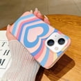 thumbnail image 2 of Compatible with iPhone 15 Frosted Case Holographic Love Heart Laser Case Glitter Bling Sparkle Girly Women Colorful Water Ripple Soft TPU Iridescent Matte Shockproof Phone Cover,Blue, 2 of 12