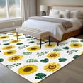thumbnail image 4 of 8x10 Area Rugs for Living Room, Spring Sunflowers Non Slip Area Rugs for Kitchen Bedroom Entryway, Green Leaves Yellow Floral Rustic Botanical Washable Carpet Runner Rug Floor Mats for Bedroom, 4 of 8