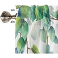 thumbnail image 4 of Kitchen Cafe Window Tier Curtains and Valance 3 Pieces Set Country Spring Green Leaves Rod Pocket Window Valances Panel Privacy Short Drapes Window Treatment for Bedroom Watercolor Plant on White, 4 of 5