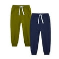 thumbnail image 2 of fnnxnal Big Boys' Army Green Jogger Pants 2-Pack - 13T, 100% Polyester, Elastic Waist & Drawstring, Quick-Drying Durable for Daily School/Active Play, 2 of 3