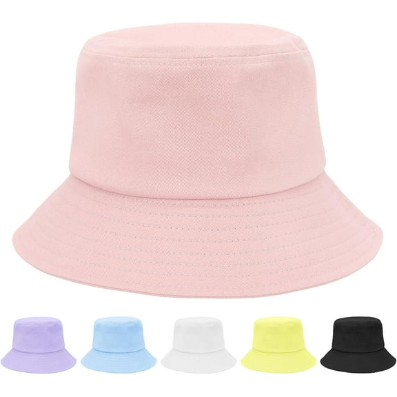 Kids Bucket Hats Summer Sun Protection Beach Cap Cotton Unisex Kids Sun Hat Outdoor Visor Cap for Boys Girls